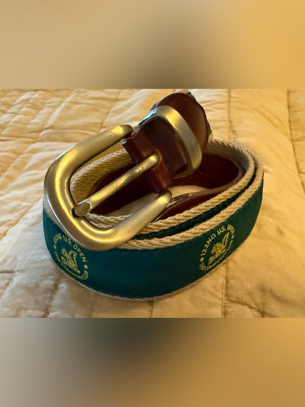 YRI 122nd U.S. Open at The Country Club Golf Belt Horween Chromexcel Leather